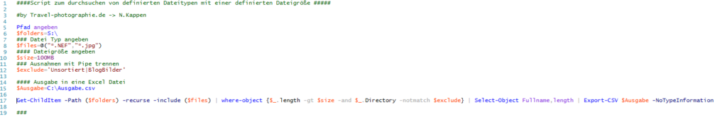 PowerShell Script - Bilder finden ab einer größe
